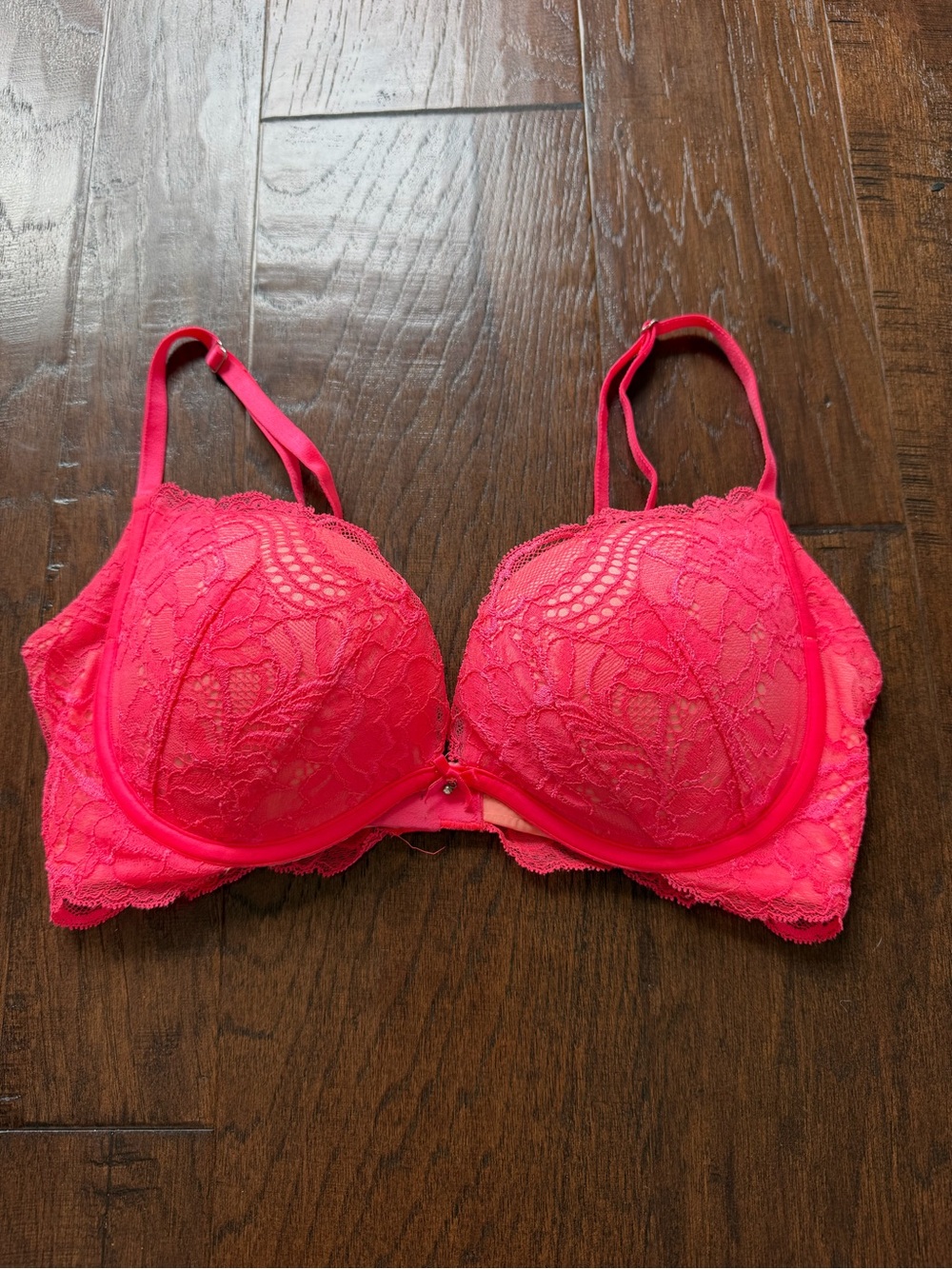 Victoria's Secret Lace Push-Up Bra in Bright Pink